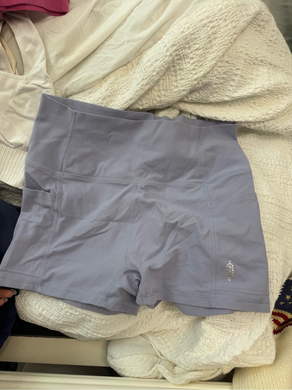 FREE PEOPLE MOVEMENT High-Rise Lavender Workout Shorts -